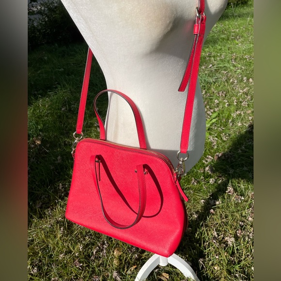 Kate Spade’s Red Leather Zip Top Satchel - Picture 2 of 13